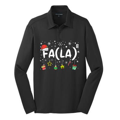 Fa (La)8 Funny Christmas Santa Fa La Math Teacher Silk Touch Performance Long Sleeve Polo