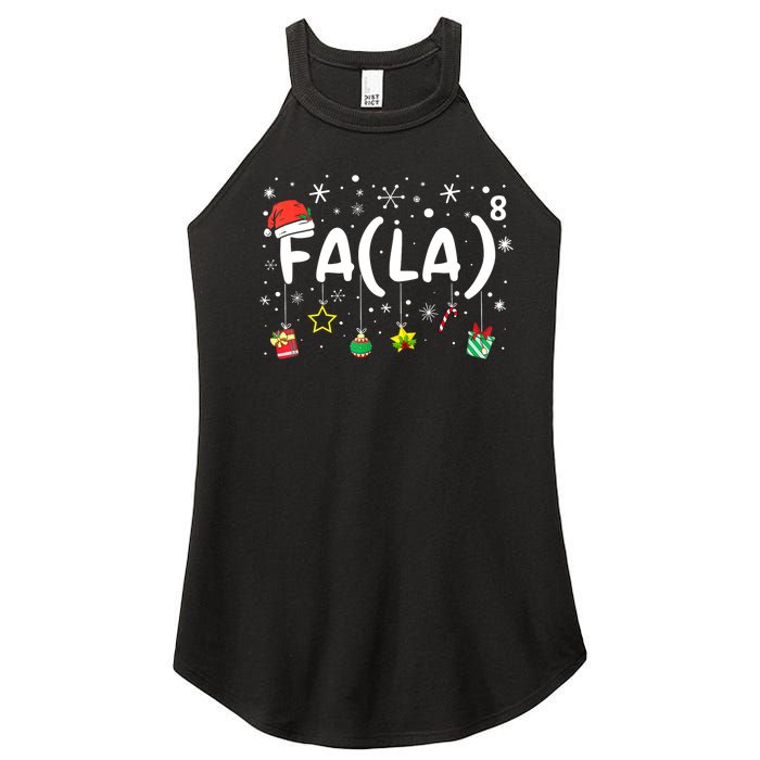 Fa (La)8 Funny Christmas Santa Fa La Math Teacher Women's Perfect Tri Rocker Tank