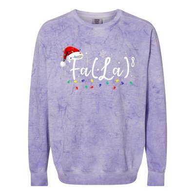 Fa (La)8 Funny Christmas Santa Fa La Math Teacher Student Colorblast Crewneck Sweatshirt