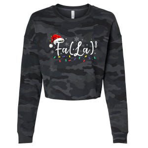 Fa (La)8 Funny Christmas Santa Fa La Math Teacher Student Cropped Pullover Crew