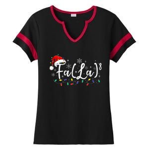 Fa (La)8 Funny Christmas Santa Fa La Math Teacher Student Ladies Halftime Notch Neck Tee