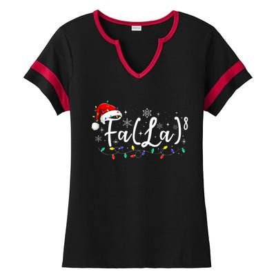 Fa (La)8 Funny Christmas Santa Fa La Math Teacher Student Ladies Halftime Notch Neck Tee