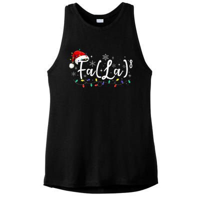 Fa (La)8 Funny Christmas Santa Fa La Math Teacher Student Ladies PosiCharge Tri-Blend Wicking Tank