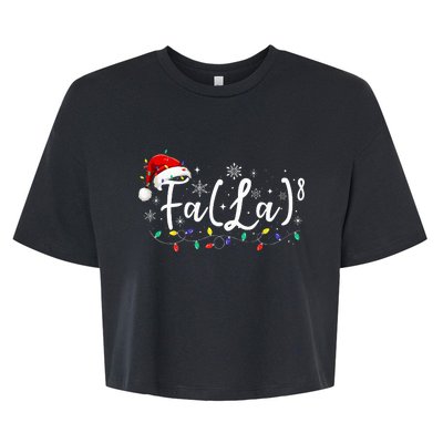 Fa (La)8 Funny Christmas Santa Fa La Math Teacher Student Bella+Canvas Jersey Crop Tee