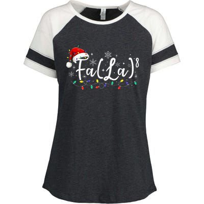 Fa (La)8 Funny Christmas Santa Fa La Math Teacher Student Enza Ladies Jersey Colorblock Tee