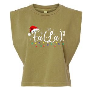 Fa (La)8 Funny Christmas Santa Fa La Math Teacher Student Garment-Dyed Women's Muscle Tee