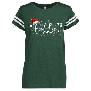 Fa (La)8 Funny Christmas Santa Fa La Math Teacher Student Enza Ladies Jersey Football T-Shirt