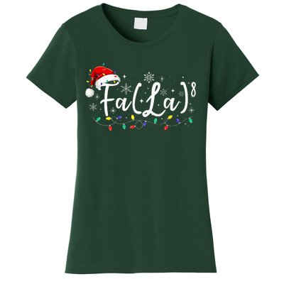 Fa (La)8 Funny Christmas Santa Fa La Math Teacher Student Women's T-Shirt