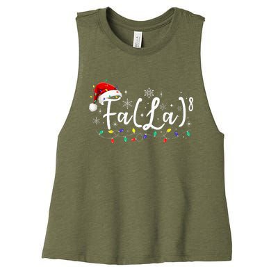 Fa (La)8 Funny Christmas Santa Fa La Math Teacher Student Women's Racerback Cropped Tank