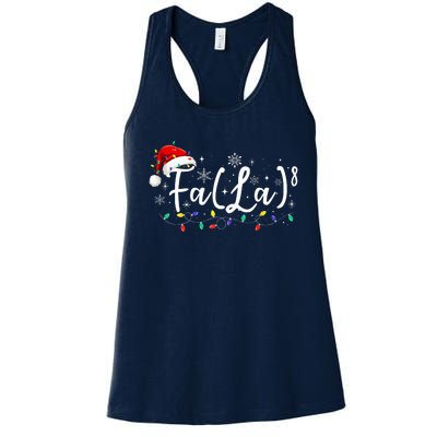 Fa (La)8 Funny Christmas Santa Fa La Math Teacher Student Women's Racerback Tank