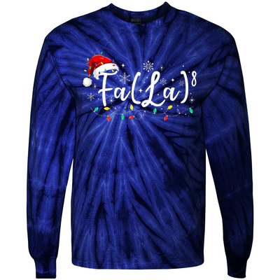 Fa (La)8 Funny Christmas Santa Fa La Math Teacher Student Tie-Dye Long Sleeve Shirt