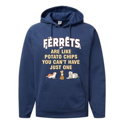 Ferret Lover Funny Gift Just One Ferrets Mom Great Gift Performance Fleece Hoodie