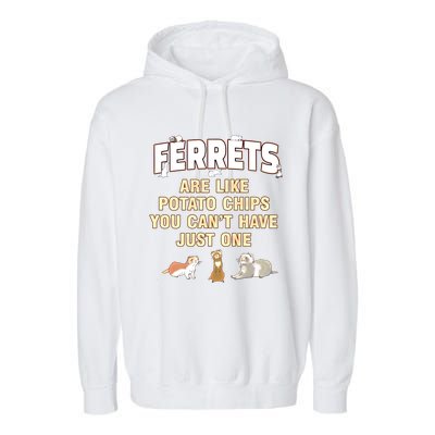 Ferret Lover Funny Gift Just One Ferrets Mom Great Gift Garment-Dyed Fleece Hoodie