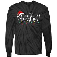 Fa (La)8 Funny Christmas Santa Fa La Math Teacher Student Tie-Dye Long Sleeve Shirt