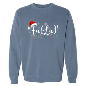 Fa (La)8 Funny Christmas Santa Fa La Math Teacher Student Garment-Dyed Sweatshirt