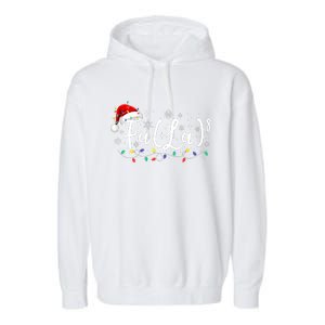 Fa (La)8 Funny Christmas Santa Fa La Math Teacher Student Garment-Dyed Fleece Hoodie