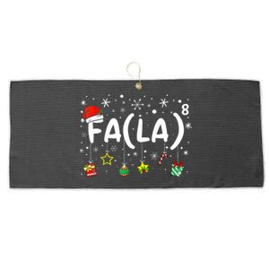 Fa (La)8 Funny Christmas Santa Fa La Math Teacher Large Microfiber Waffle Golf Towel