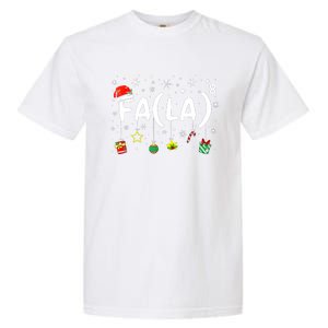 Fa (La)8 Funny Christmas Santa Fa La Math Teacher Garment-Dyed Heavyweight T-Shirt