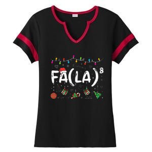 FA (LA)8 Funny Christmas Santa Fa La Math Teacher  Ladies Halftime Notch Neck Tee