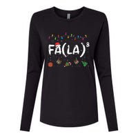 FA (LA)8 Funny Christmas Santa Fa La Math Teacher  Womens Cotton Relaxed Long Sleeve T-Shirt