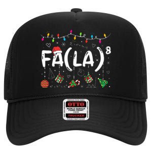 FA (LA)8 Funny Christmas Santa Fa La Math Teacher  High Crown Mesh Back Trucker Hat