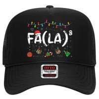 FA (LA)8 Funny Christmas Santa Fa La Math Teacher  High Crown Mesh Back Trucker Hat