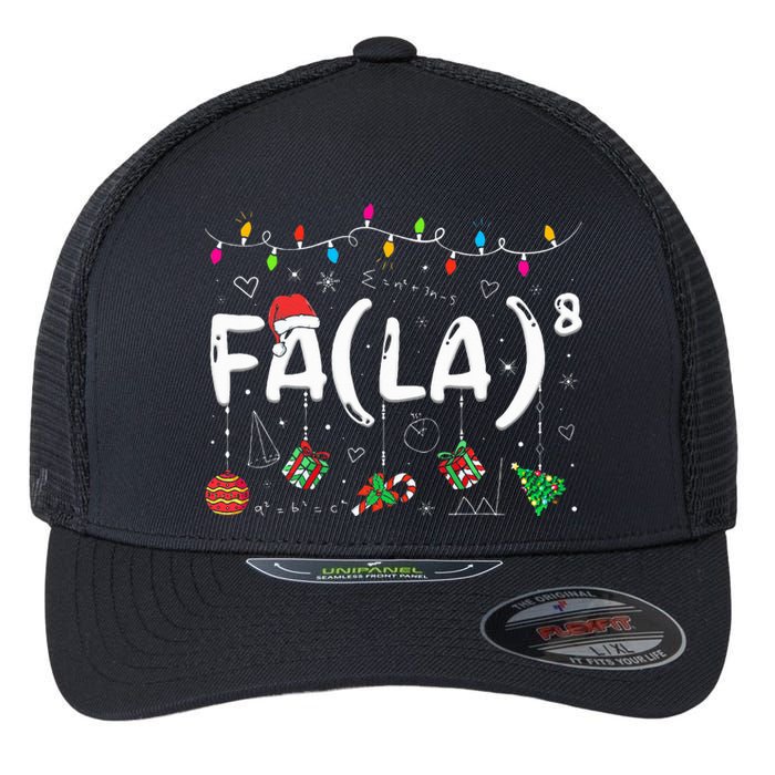 FA (LA)8 Funny Christmas Santa Fa La Math Teacher  Flexfit Unipanel Trucker Cap