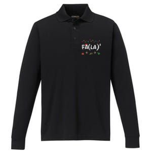 FA (LA)8 Funny Christmas Santa Fa La Math Teacher  Performance Long Sleeve Polo