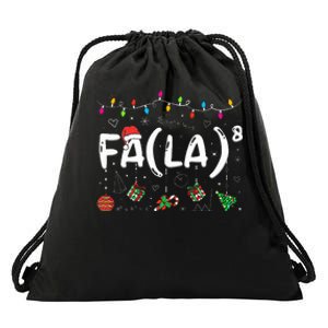 FA (LA)8 Funny Christmas Santa Fa La Math Teacher  Drawstring Bag