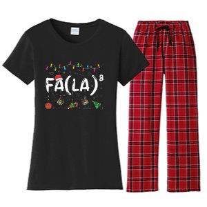 FA (LA)8 Funny Christmas Santa Fa La Math Teacher  Women's Flannel Pajama Set