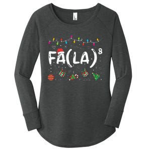 FA (LA)8 Funny Christmas Santa Fa La Math Teacher  Women's Perfect Tri Tunic Long Sleeve Shirt