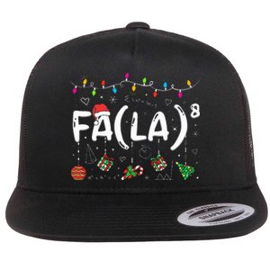 FA (LA)8 Funny Christmas Santa Fa La Math Teacher  Flat Bill Trucker Hat