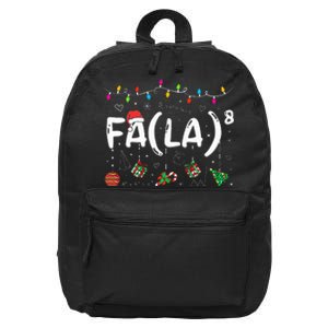 FA (LA)8 Funny Christmas Santa Fa La Math Teacher  16 in Basic Backpack