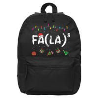 FA (LA)8 Funny Christmas Santa Fa La Math Teacher  16 in Basic Backpack