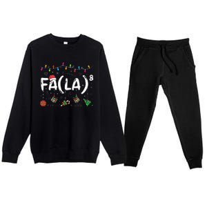 FA (LA)8 Funny Christmas Santa Fa La Math Teacher  Premium Crewneck Sweatsuit Set