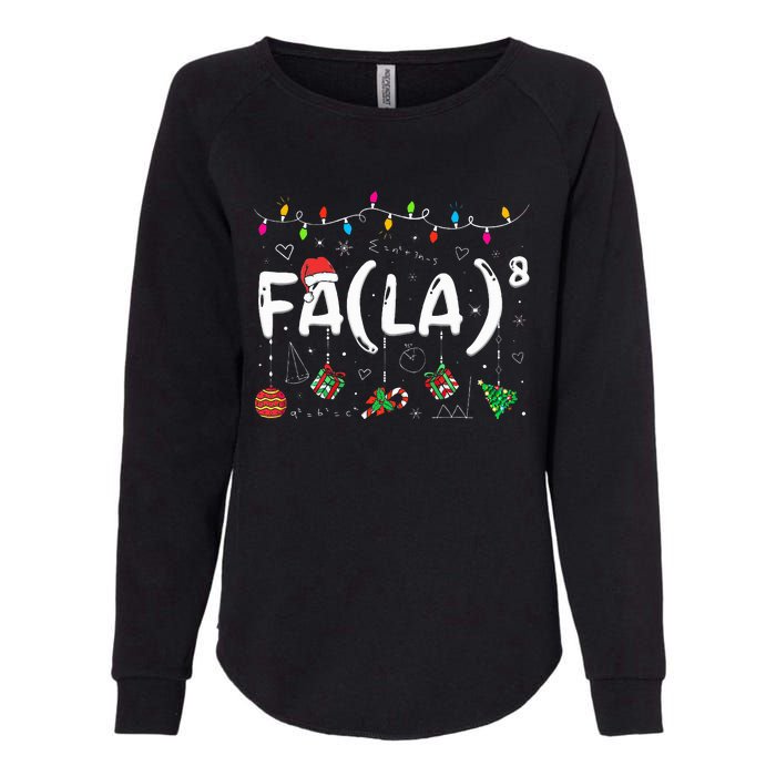 FA (LA)8 Funny Christmas Santa Fa La Math Teacher  Womens California Wash Sweatshirt