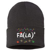 FA (LA)8 Funny Christmas Santa Fa La Math Teacher  Sustainable Knit Beanie