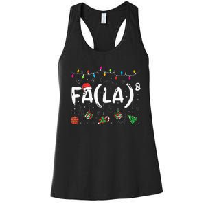 FA (LA)8 Funny Christmas Santa Fa La Math Teacher  Women's Racerback Tank