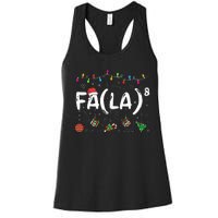 FA (LA)8 Funny Christmas Santa Fa La Math Teacher  Women's Racerback Tank