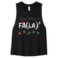 FA (LA)8 Funny Christmas Santa Fa La Math Teacher  Women's Racerback Cropped Tank