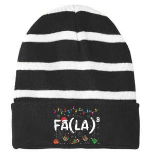 FA (LA)8 Funny Christmas Santa Fa La Math Teacher  Striped Beanie with Solid Band