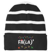 FA (LA)8 Funny Christmas Santa Fa La Math Teacher  Striped Beanie with Solid Band