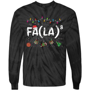 FA (LA)8 Funny Christmas Santa Fa La Math Teacher  Tie-Dye Long Sleeve Shirt