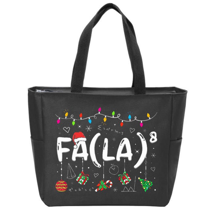 FA (LA)8 Funny Christmas Santa Fa La Math Teacher  Zip Tote Bag