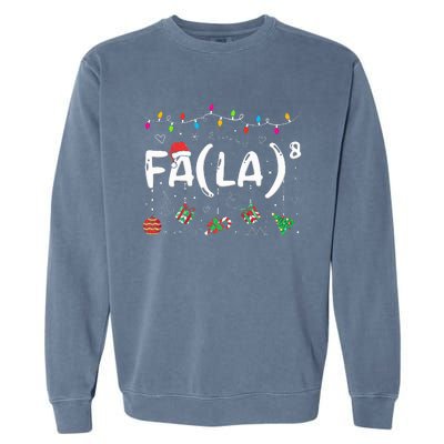 FA (LA)8 Funny Christmas Santa Fa La Math Teacher  Garment-Dyed Sweatshirt