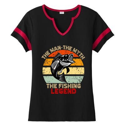 Fishing Legend Funny Freshwater Fish Lover Ladies Halftime Notch Neck Tee