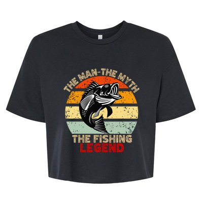 Fishing Legend Funny Freshwater Fish Lover Bella+Canvas Jersey Crop Tee