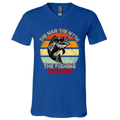 Fishing Legend Funny Freshwater Fish Lover V-Neck T-Shirt