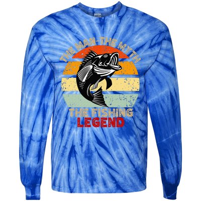 Fishing Legend Funny Freshwater Fish Lover Tie-Dye Long Sleeve Shirt