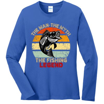 Fishing Legend Funny Freshwater Fish Lover Ladies Long Sleeve Shirt